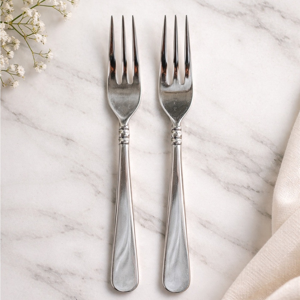Lenox 18/10 Cocktail Forks Pair replacements three tine stainless nickel silver